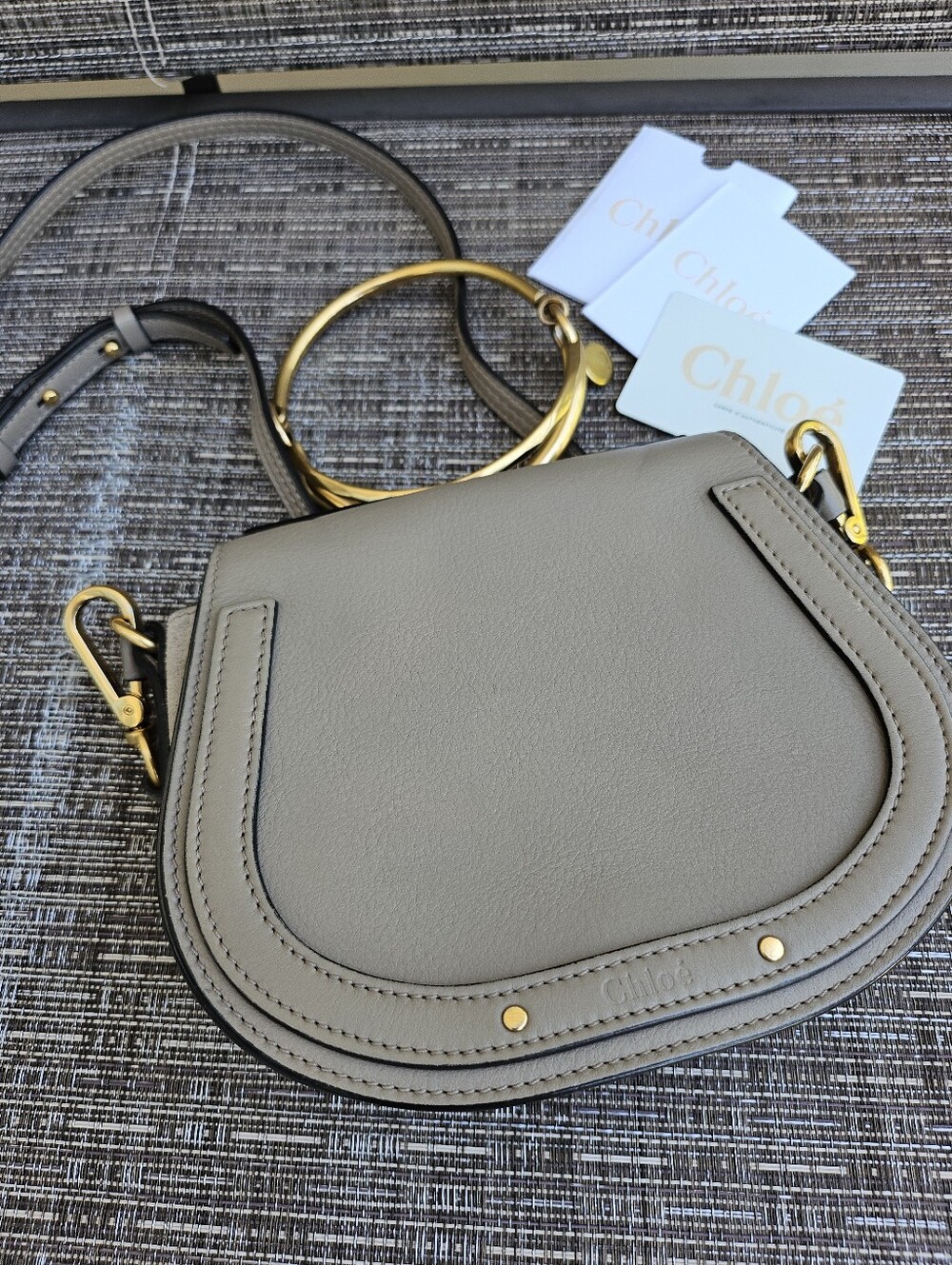 Chloe Nile Bracelet Handbag Small Motty Grey - Picture 8 of 17